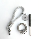 Car Keychain Diamond Crystal Keychain Three Piece Set fit  20MM Snaps button jewelry wholesale