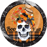 20MM Halloween  Print glass snap button charms