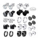 Stainless steel hip-hop earring set