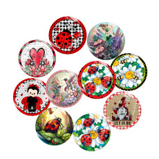 20MM animal Print glass snap button charms