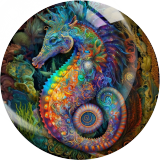 20MM marine organism Print glass snap button charms