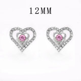 12MM love rhinestone snap silver plated  interchangable snaps jewelry