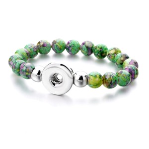 Bead Elastic Bracelet fit  20MM Snaps button jewelry wholesale