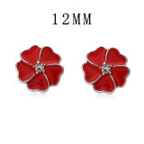 12MM flower rhinestone snap silver plated  interchangable snaps jewelry