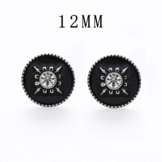 12MM Design  rhinestone snap silver plated  interchangable snaps jewelry