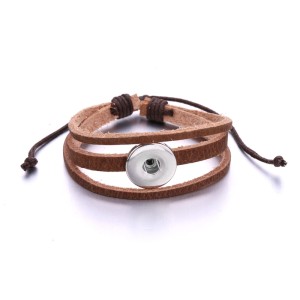 1 buttons leather  new type Bracelet  fit 20MM Snaps button jewelry wholesale