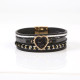 Beaded leather woven love crushed stone inlaid diamond magnetic buckle bracelet