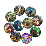 20MM animal Print glass snap button charms