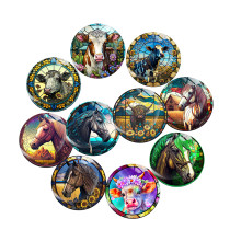20MM animal Print glass snap button charms
