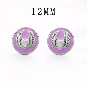 12MM love  wing snap silver plated  interchangable snaps jewelry