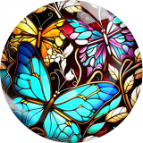 20MM butterfly Print glass snap button charms