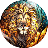 20MM animal Print glass snap button charms