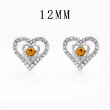 12MM love rhinestone snap silver plated  interchangable snaps jewelry