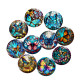 20MM butterfly Print glass snap button charms