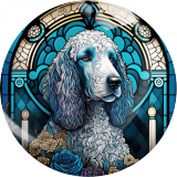 20MM dog Print glass snap button charms