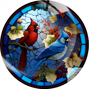 20MM rosefinch Print glass snap button charms