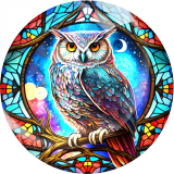 20MM owl Print glass snap button charms