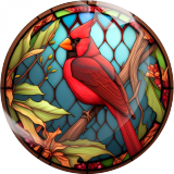 20MM rosefinch Print glass snap button charms