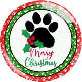 20MM Christmas Print glass snap button charms