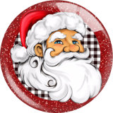 20MM Christmas Print glass snap button charms