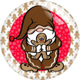20MM Christmas Print glass snap button charms