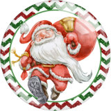 20MM Christmas Print glass snap button charms