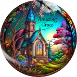 20MM Natural scenery Print glass snap button charms