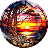 20MM Natural scenery Print glass snap button charms
