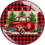 20MM Christmas Print glass snap button charms