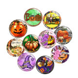 20MM Halloween Print glass snap button charms
