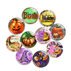20MM Halloween Print glass snap button charms