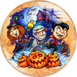 20MM Halloween Print glass snap button charms
