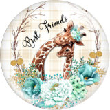 20MM animal Print glass snap button charms
