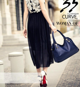 Soft leather stylish and minimalist large capacity handbag