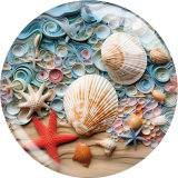 20MM  Beach Seahorse Mermaid glass snap button charms