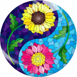 20MM Natural scenery Print glass snap button charms