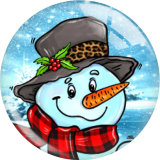 20MM Christmas Print glass snap button charms
