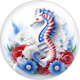 20MM  Beach Seahorse Mermaid glass snap button charms