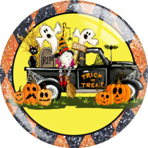 20MM Halloween Print glass snap button charms