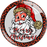 20MM Christmas Print glass snap button charms