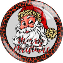 20MM Christmas Print glass snap button charms