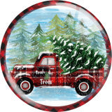 20MM Christmas Print glass snap button charms