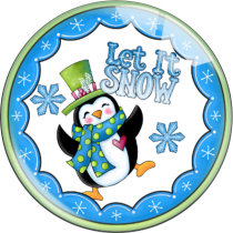 20MM Christmas Print glass snap button charms