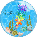20MM  Beach Seahorse Mermaid glass snap button charms