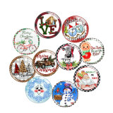 20MM Christmas Print glass snap button charms