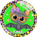 20MM Halloween Print glass snap button charms