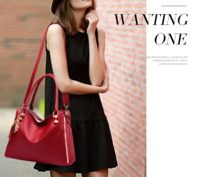 Soft leather stylish and minimalist large capacity handbag