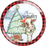 20MM Christmas Print glass snap button charms