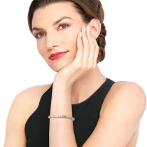 Colored zircon adjustable bracelet