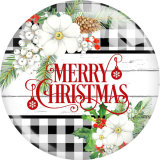 20MM Christmas Print glass snap button charms